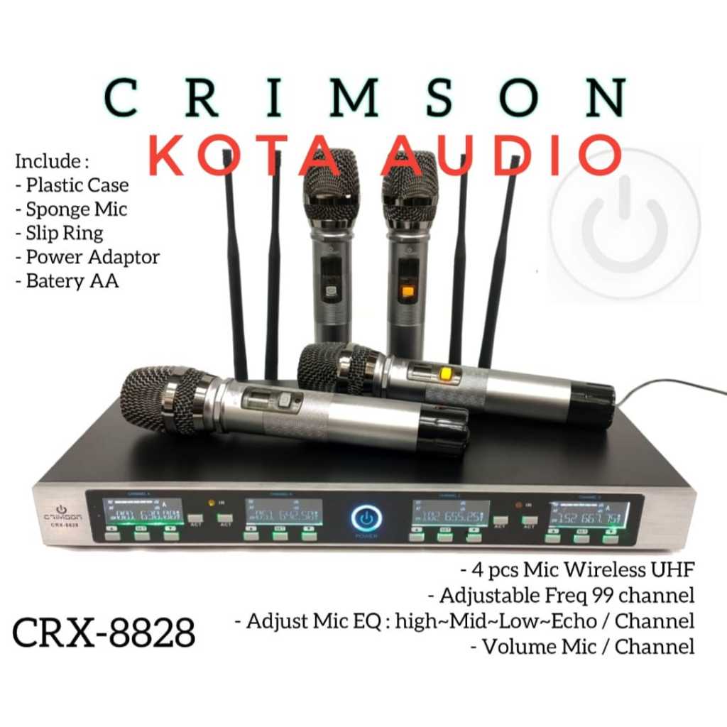 MIC WIRELESS CRIMSON CRX 8828 / CRIMSON CRX8828 UHF ISI 4 MIC WIRELESS
