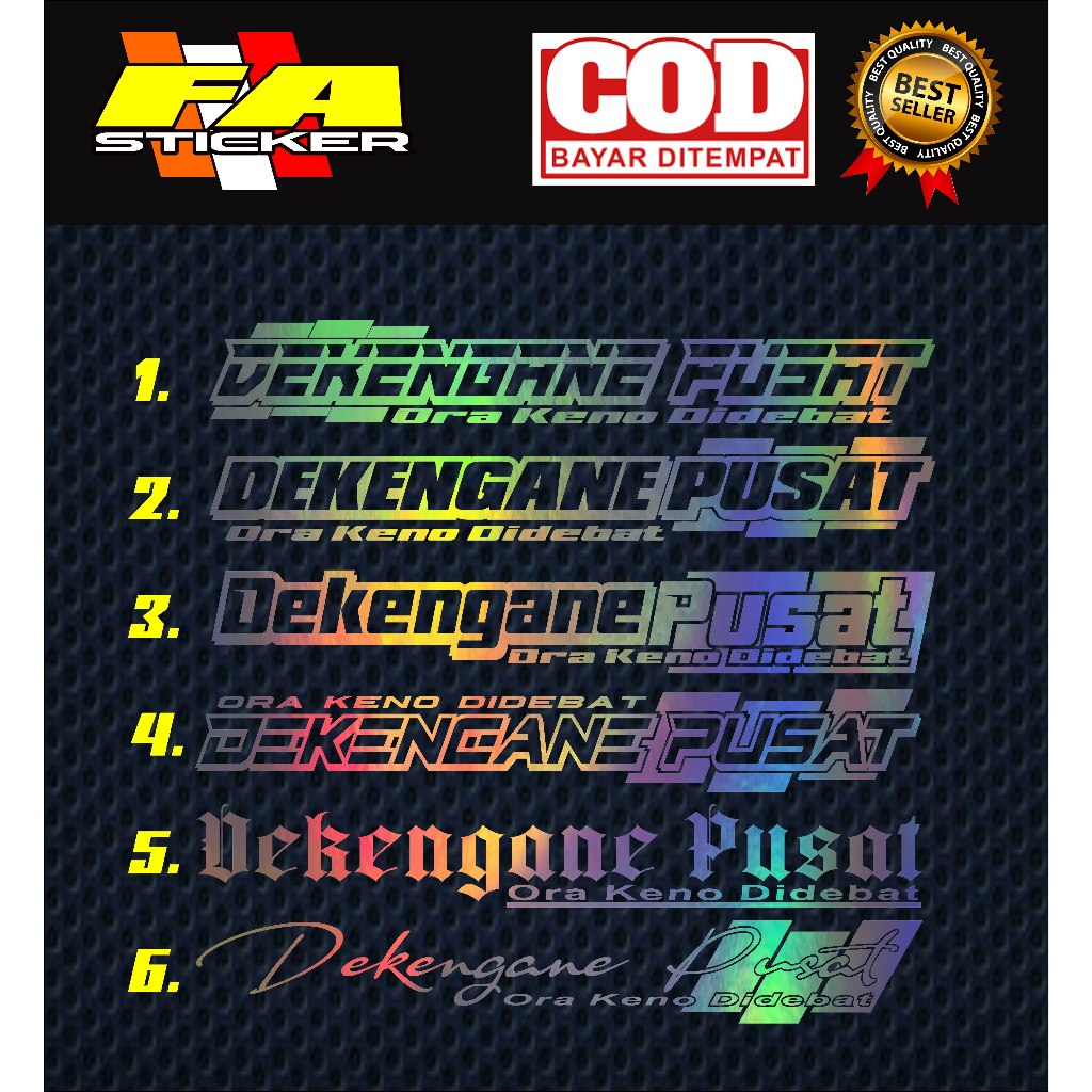 stiker dekengane pusat stiker kaca atas pick up, l300, truck dll hologram