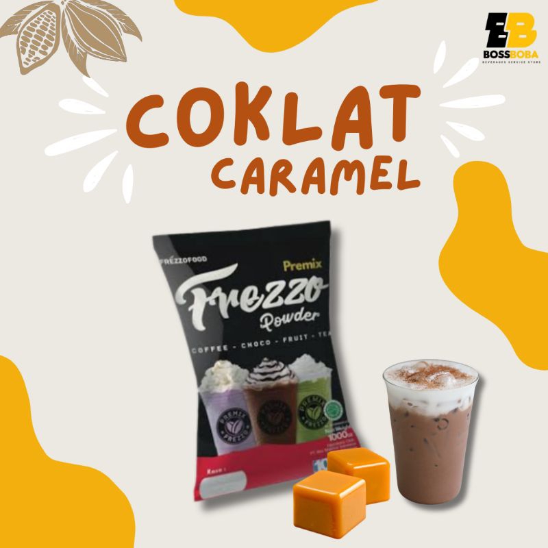 

Bubuk Minuman Rasa Coklat Caramel Premix Frezzo Powder Drink 1kg/Minuman Kekinian Murah/Bossboba