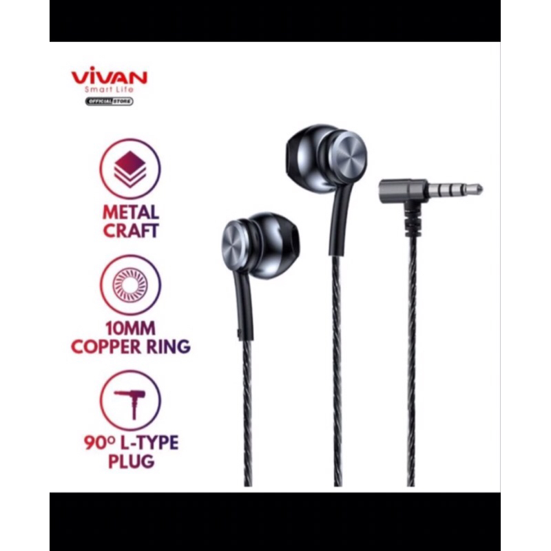 HEADSET VIVAN Q12 Metal EARPHONE Deep Bass