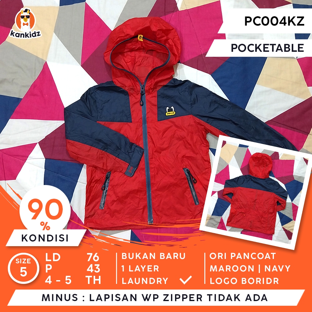 SIAP PAKAI | Jaket Anak Running Pancoat | Maroon Navy Size 5