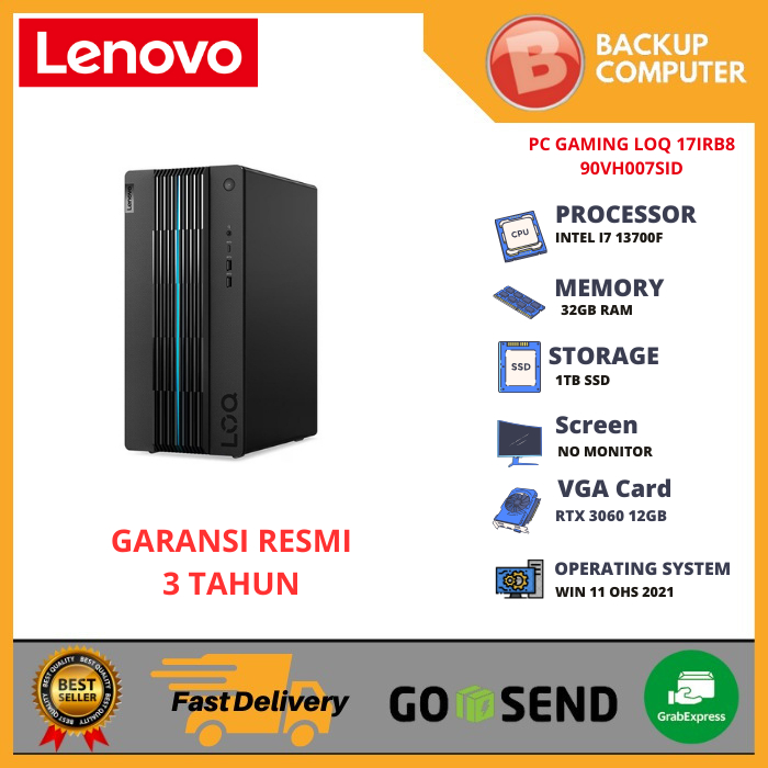 PC DESKTOP GAMING LENOVO LOQ 17IRB8 90VH007SID i7-13700F 32GB RAM/RTX 3060 12GB