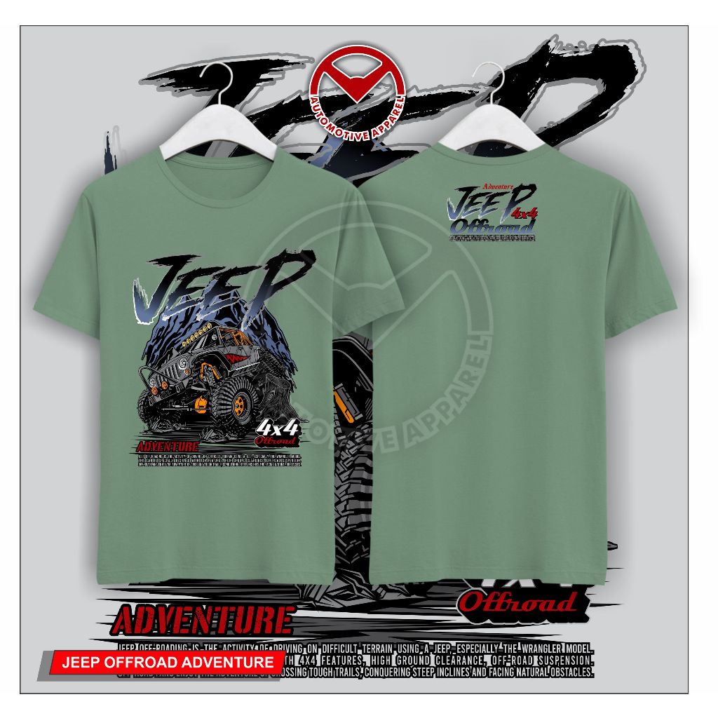 Kaos Offroad Jeep 4x4 Pria – Cotton 24s Premium Nyaman Dipakai
