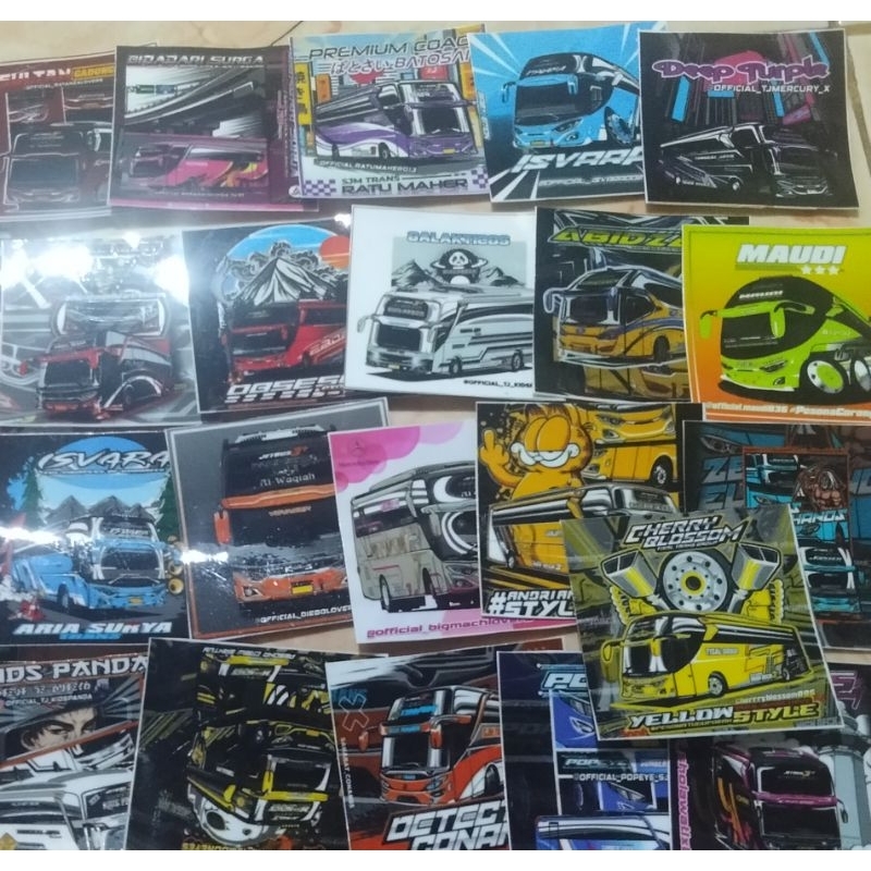 

stiker bus mania satu paket isi 10 stiker gambar campur