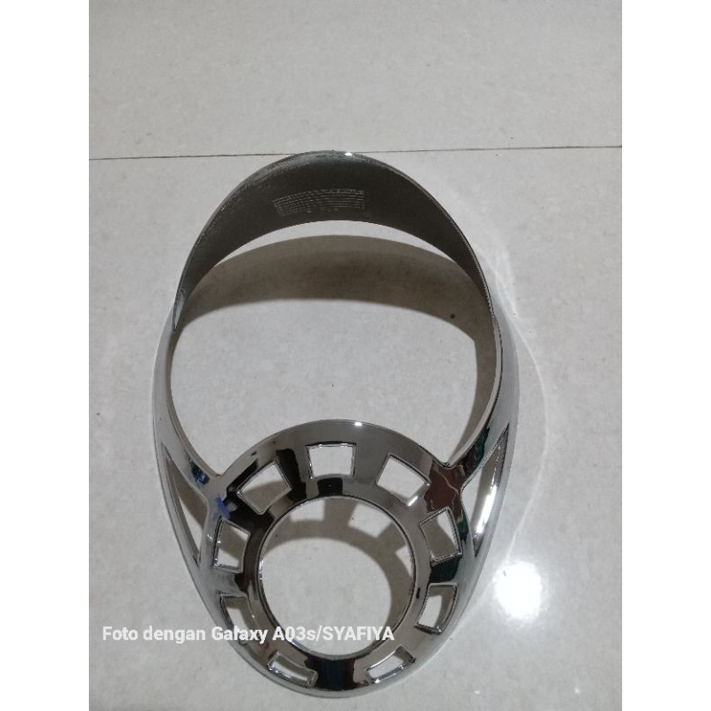 garnish lampu depan honda scoopy fi karbu/scoopy lama original chrome