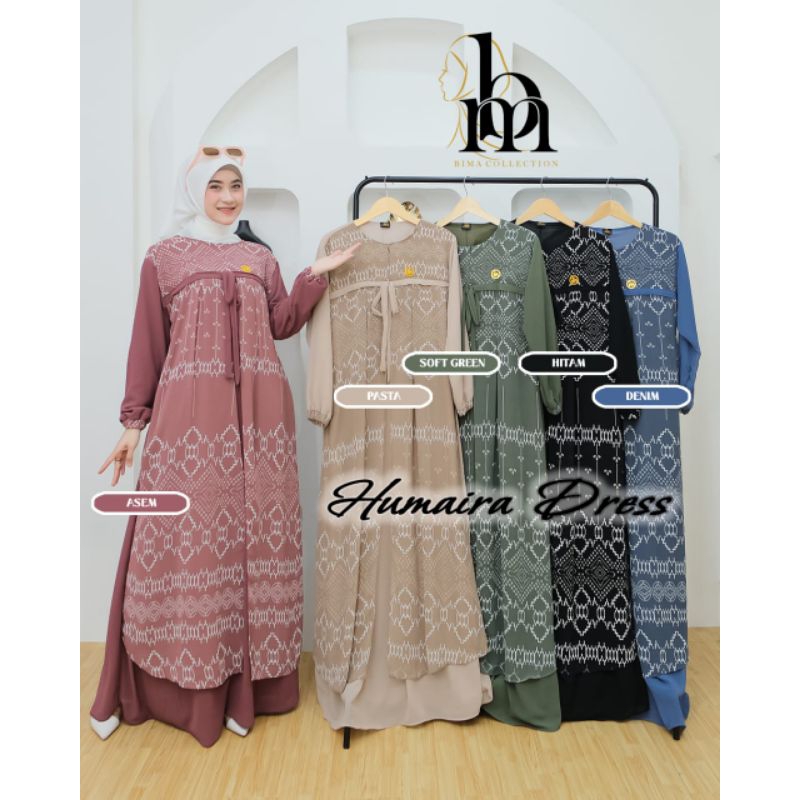 Humaira Dress / Gamis Humaira Maxy / Gamis Humaira Dress / Gamis Ceruty / Gamis Terbaru Kekinian / G