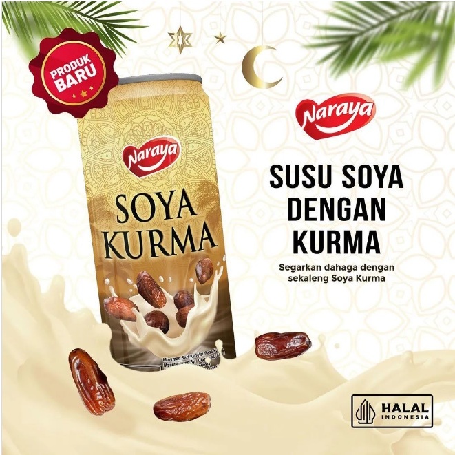 

Naraya Soya Kurma / Susu Kedelai Rasa Kurma Kaleng Minuman Bernutrisi