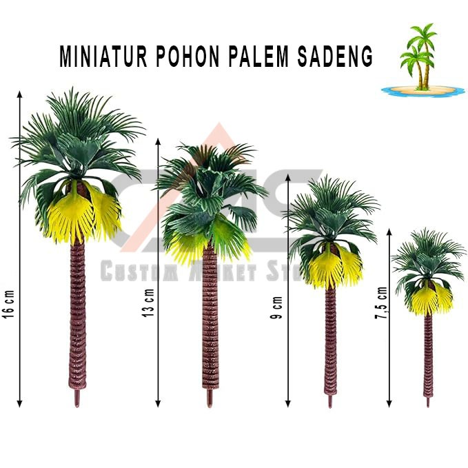 Miniatur Pohon Palem Sadeng / Maket Pohon Palem Plastik