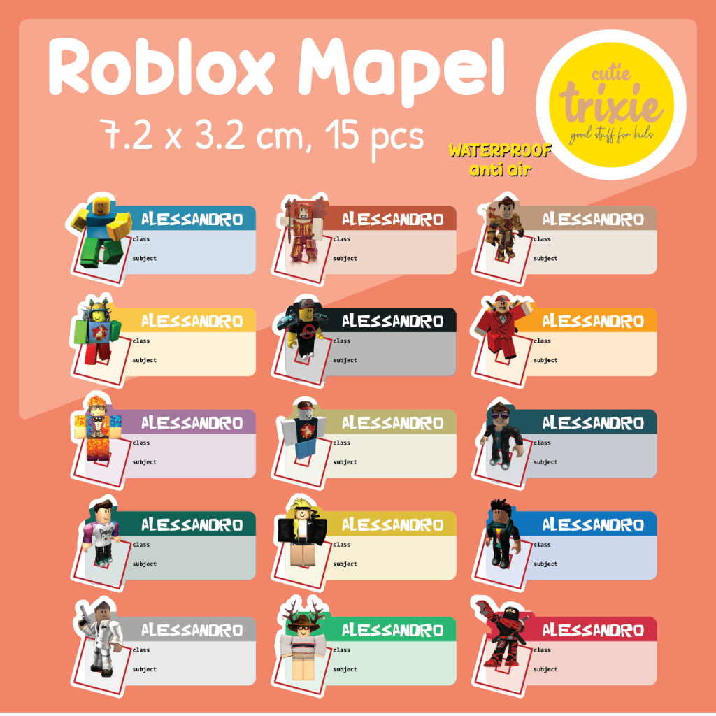 

Ay00! Sticker Label Buku Mata Pelajaran Mapel Roblox