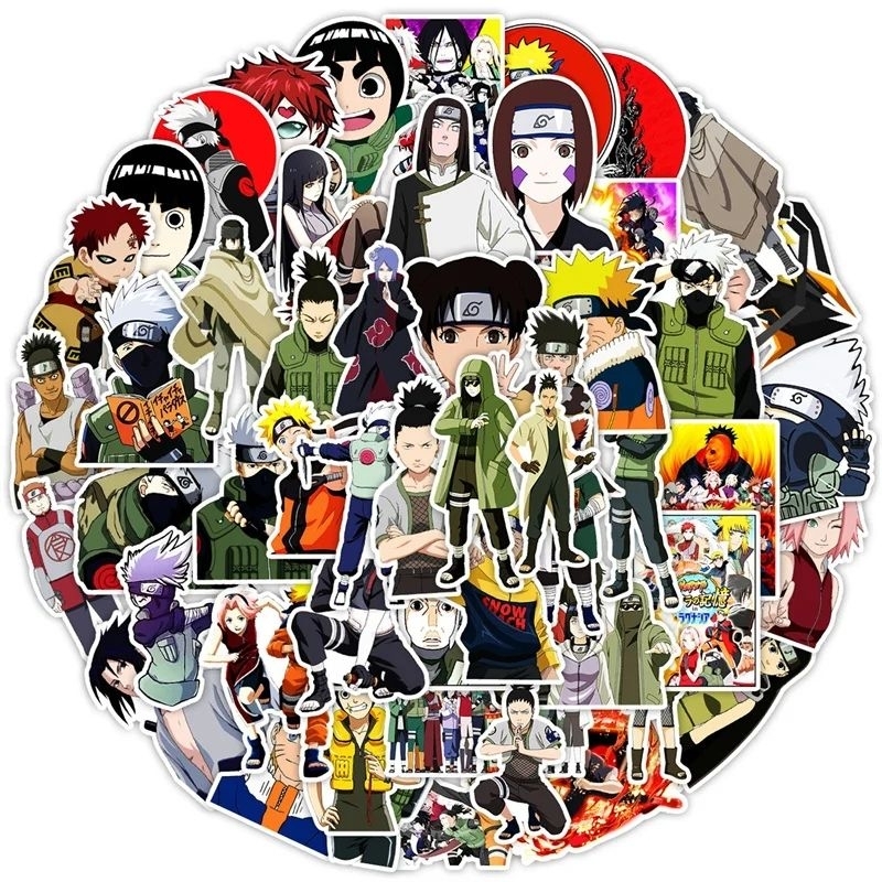 

50pcs Stiker anime naruto sasuke Bahan Vinyl Anti Air Stickers aesthetic for outdoor & indoor