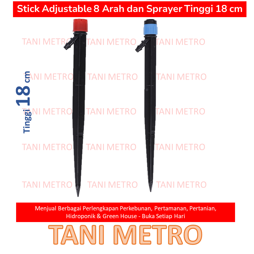 Adjustable dripper sprinkler Sprayer Type Payung dan  8 arah JUMBO stick dripper stik drip