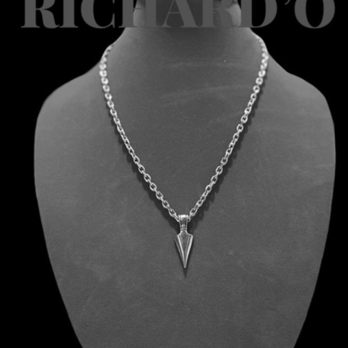 Kalung Titanium Pria Rantai Kapal Liontin Panah Anti Karat Dan Tahan Lama Panjang 50cm Dan 60cm - Ka