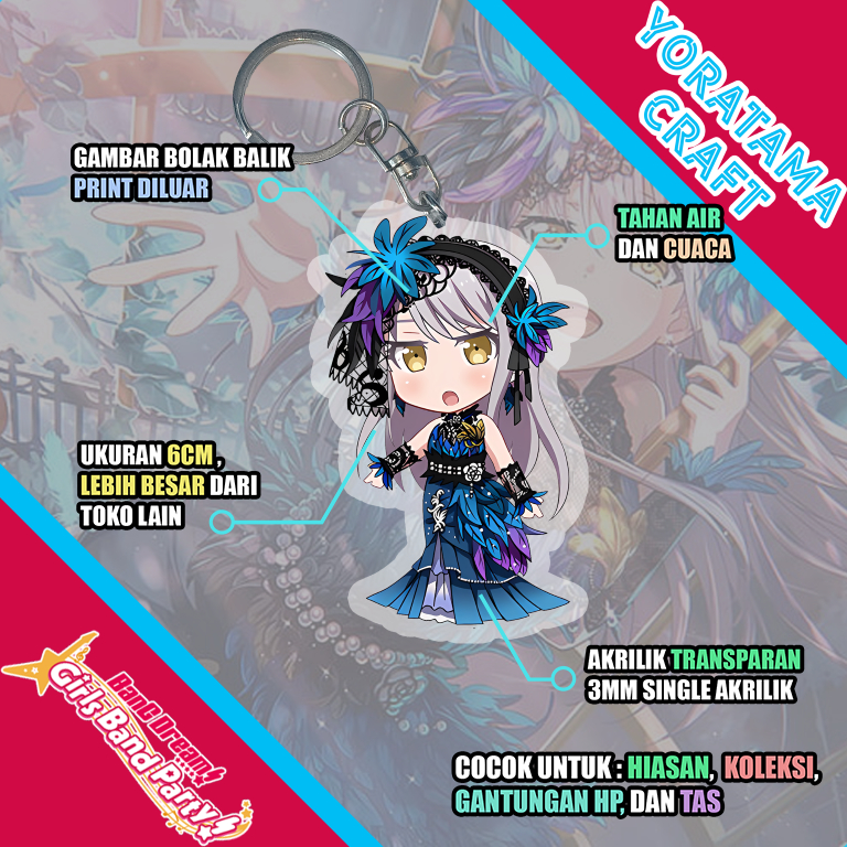 Gantungan Kunci Yukina Minato Bang Dream, Keychain Anime Lucu Murah