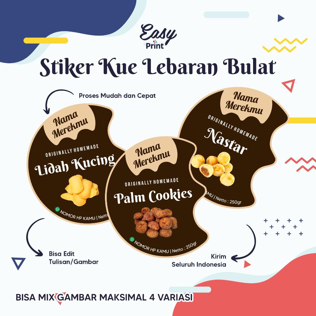 

Sticker Label Kue Kering dan Parcel Idul Fitri Bulat Custom/ Lebaran v.2