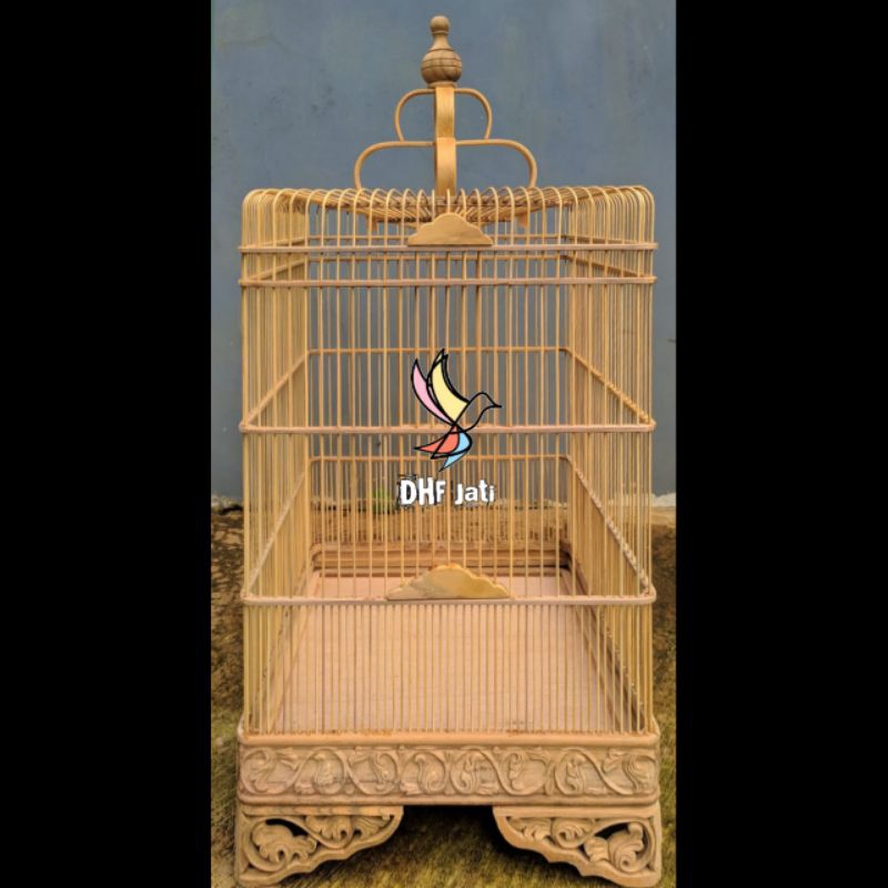 sangkar oval Krawangan jati alusan custom alas papan jati (mentahan)