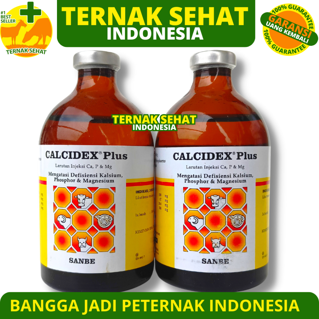 CALCIDEX PLUS 100ml - Obat Lumpuh Kekurangan Kalsium Fosfor Magnesium Pada Ternak Sapi Kambing Anjin