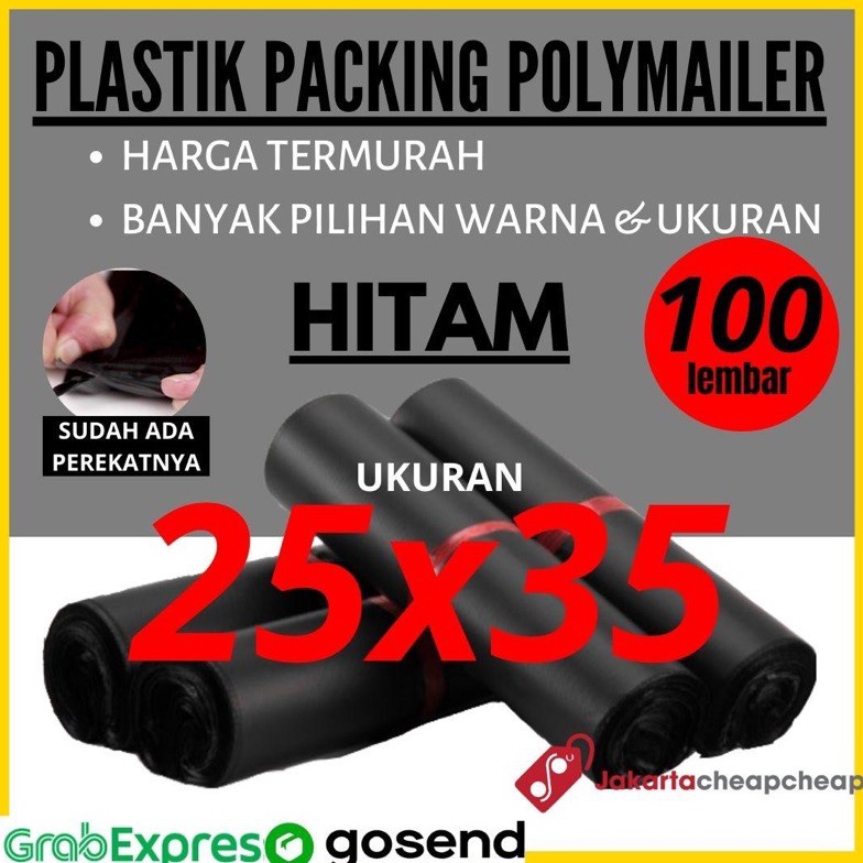 

Ready JCP1 Plastik Packing Polymailer 25x35 Hitam Amplop Packing Online Termurah ML