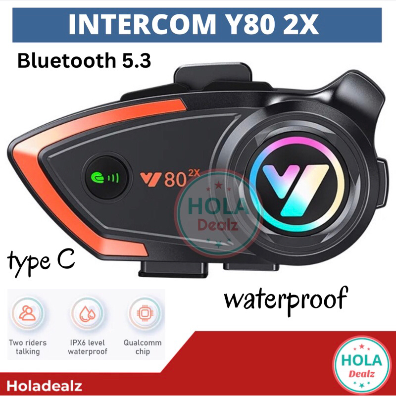 INTERCOM Y80 2X BLUETOOTH HELM HEADSET Y80 INTERCOM HELM Y80 2X NOT INTERCOM Y10 2X ORIGINAL