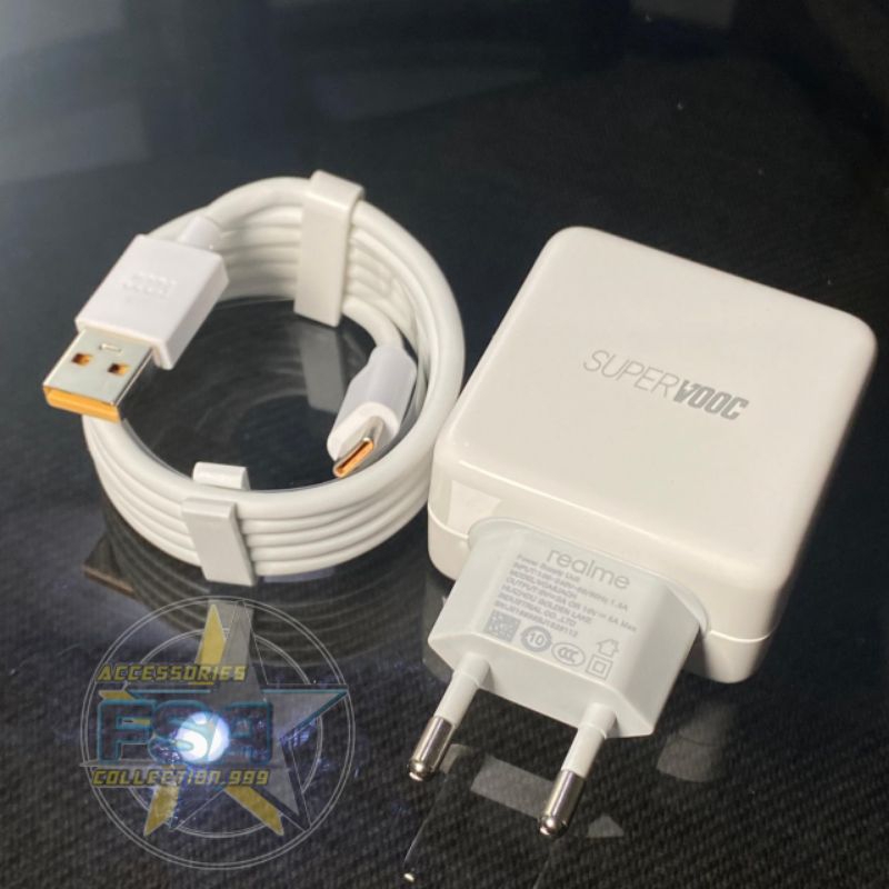 TRAVEL CHARGER REALME VOOC X 5A MAX FAST CHARGING USB TYPE C ORI By FC