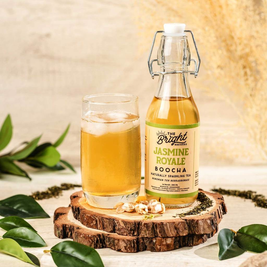 

Kombucha Rasa Melati 250 ML - Jasmine Royale Sparkling Tea - Minuman Teh Fermentasi Berkarbonasi - Ready Stock Botol Kaca