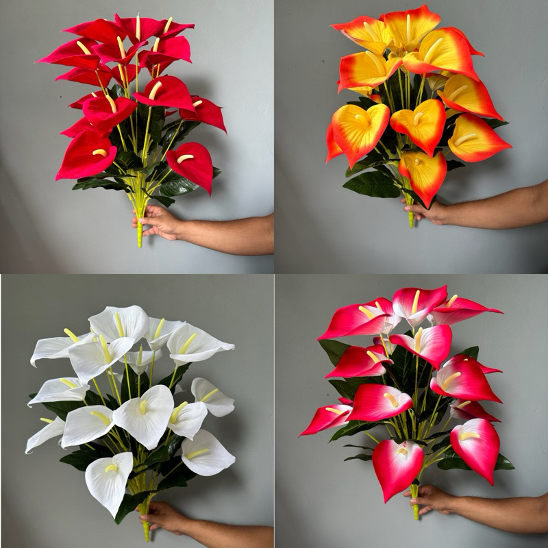 BUNGA ARTIFICIAL ANTHURIUM BESAR 18CABANG