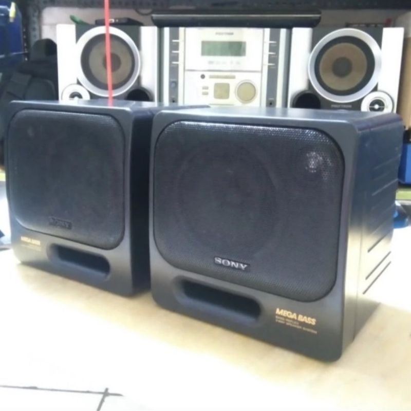 sepasang speaker pasif sony 4 inch bekas radio tape compo