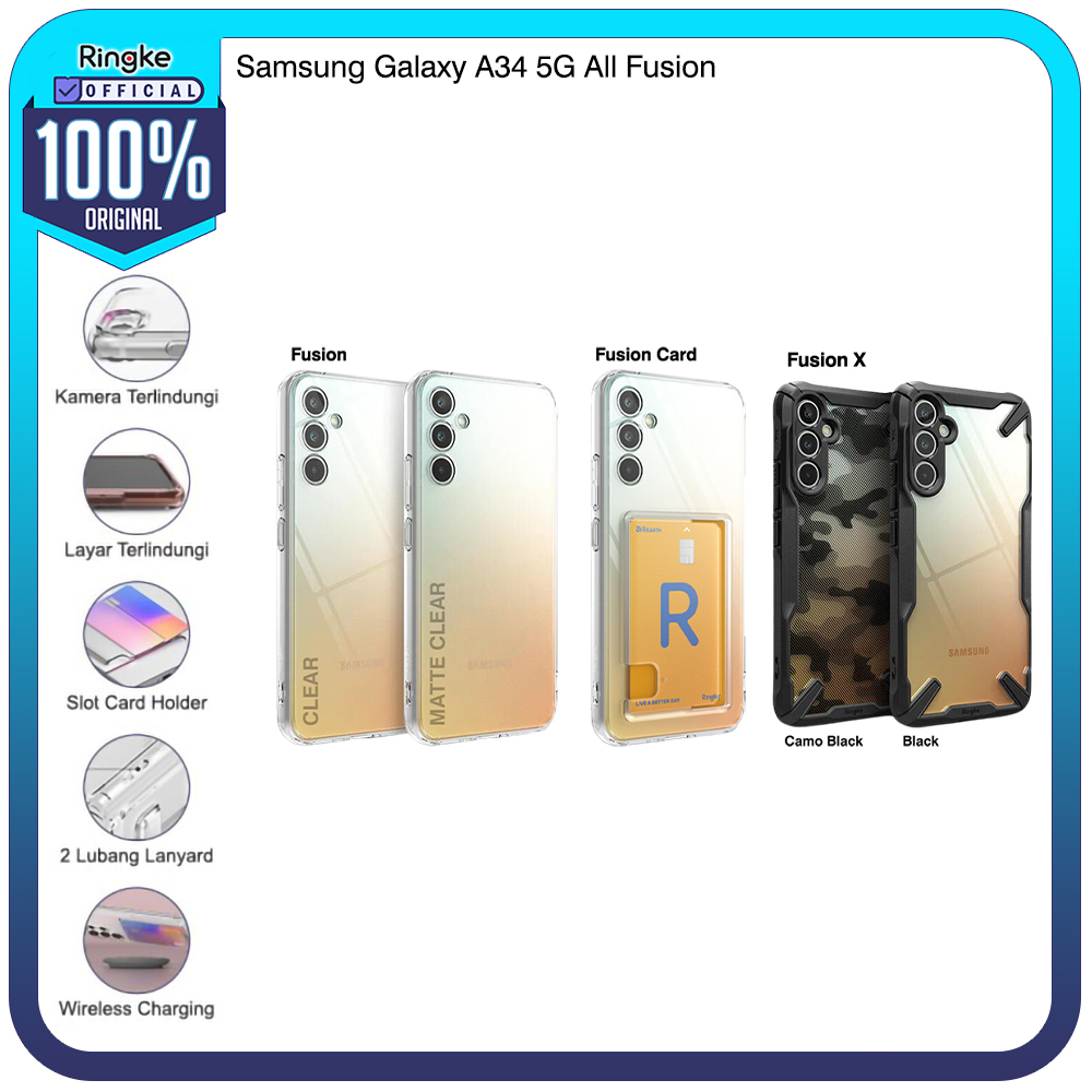 Ringke Samsung A34 Fusion Casing Hardcase Tipis Anti Crack Military