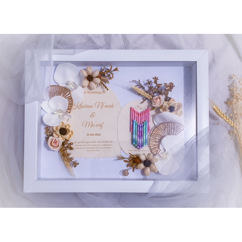 Mahar akrilik 30 x 40 cm | Mahar Batrisya Series (Rustic-Gold)