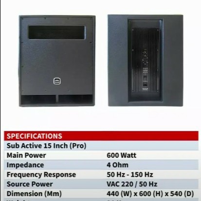 (JUAL 1 BUAH) SUBWOOFER AKTIF WISDOM SW 15PRO / SW15PRO / SW15 PRO 15 INCH ORIGINAL