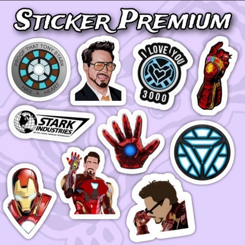 

Sticker Iron man Tony stark Pack 10pcs Premium Waterproof