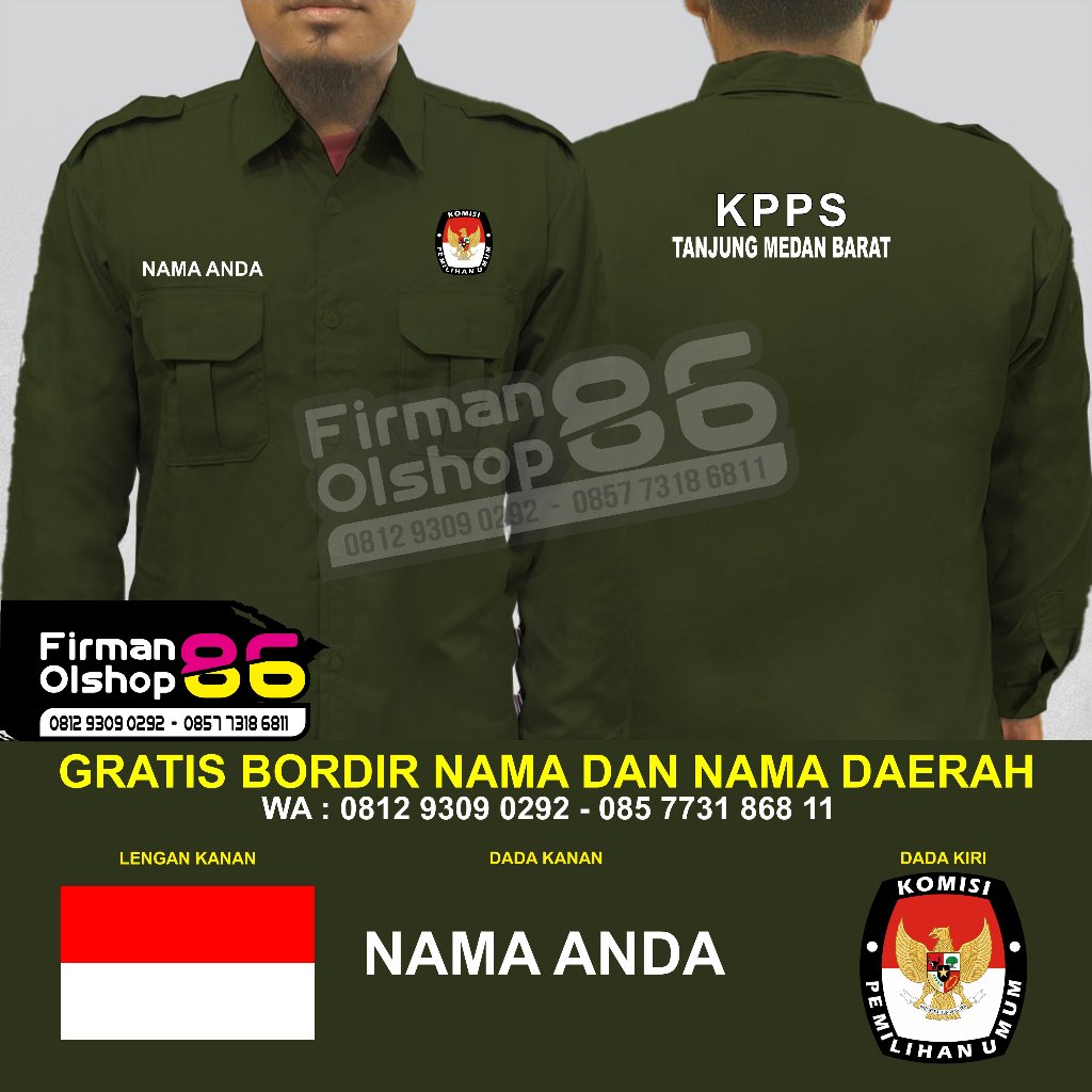 BIG SIZE Kemeja KPPS LENGAN PENDEK baju KPPS seragam LENGAN PANJANG KPPS kemeja KPPS Kelompok penyel