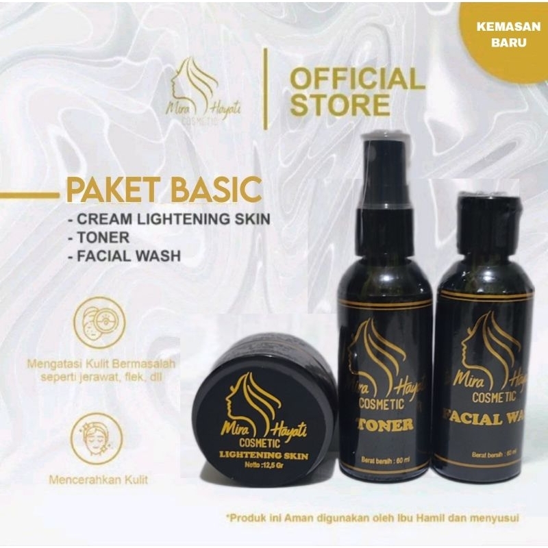 PAKET BASIC Mira Hayati Cosmetic MH  Kosmetik Asli Original Bpom Cosmetik Miracle Whitening Skin - M