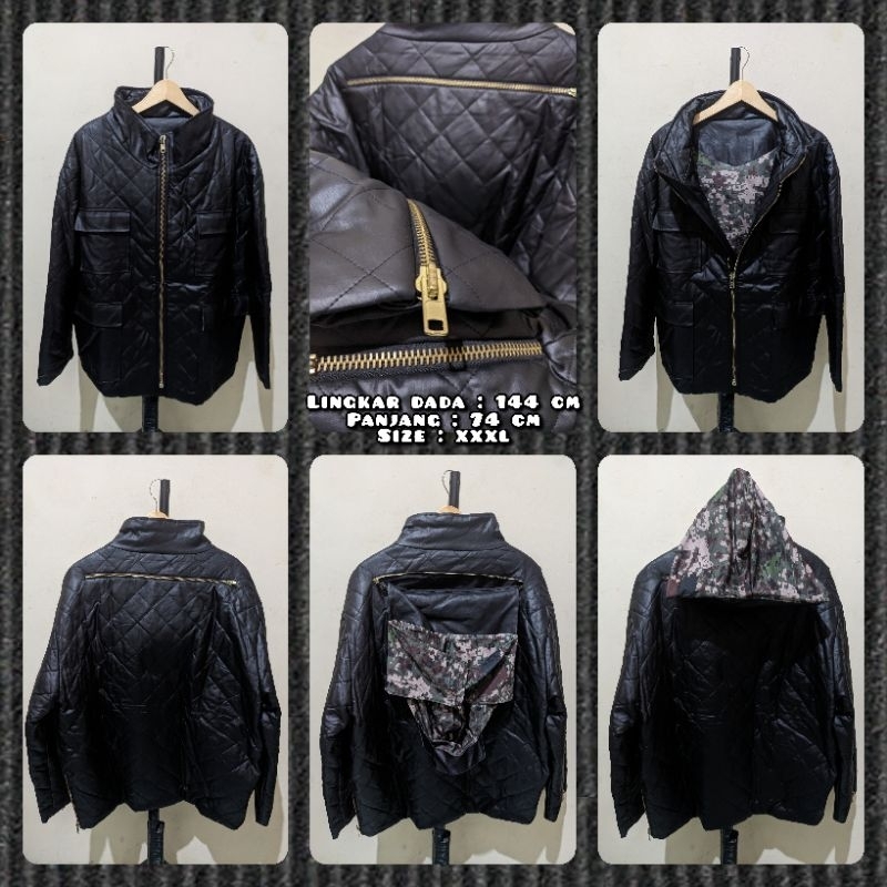 Jaket KulitVintage Warna Hitam Second Original.