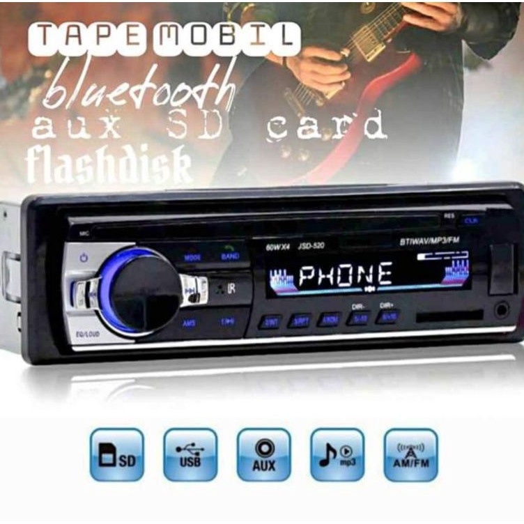 GcI Zeepin Tape audio mobil bluetooth car MP3  single din  Tape Mobil  Head unit  lagu  musik  ampli