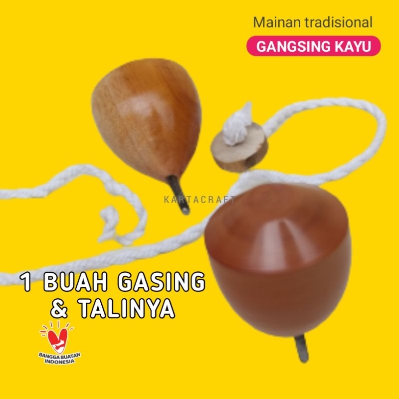 Mainan gasing panggal kayu murah