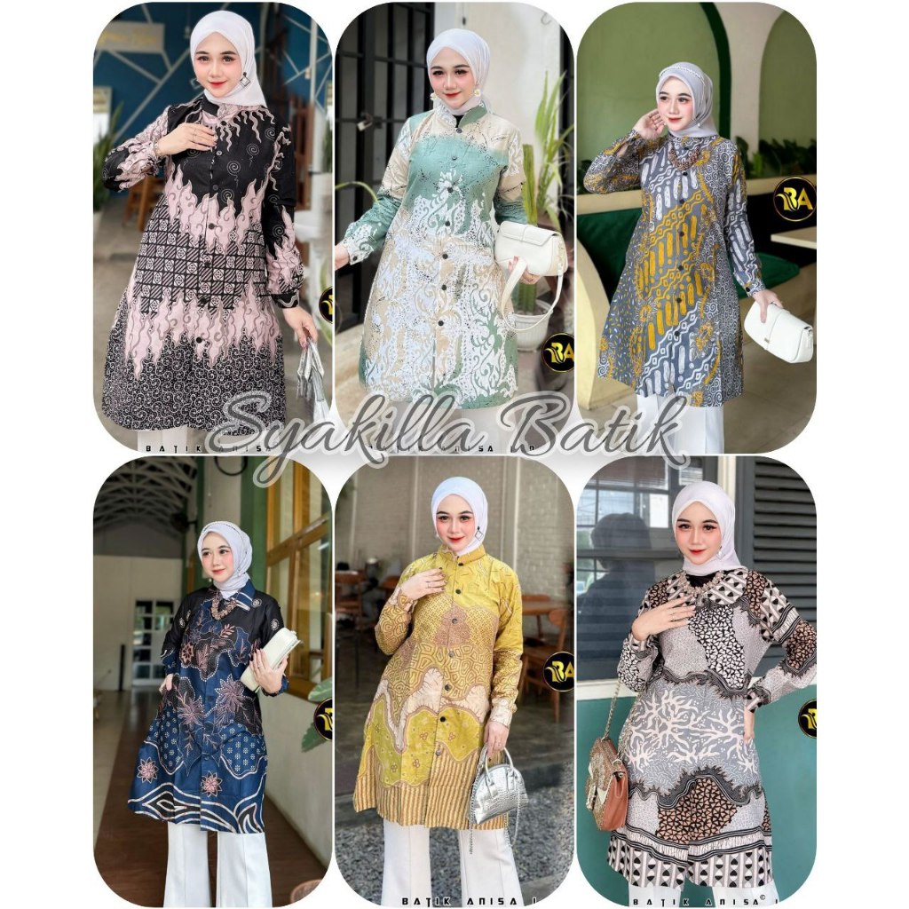 BATIK TUNIK MODERN TUNIK BATIK WANITA ATASAN BATIK WANITA TUNIK BATIK KANTOR TUNIK BATIK M L XL XXL 