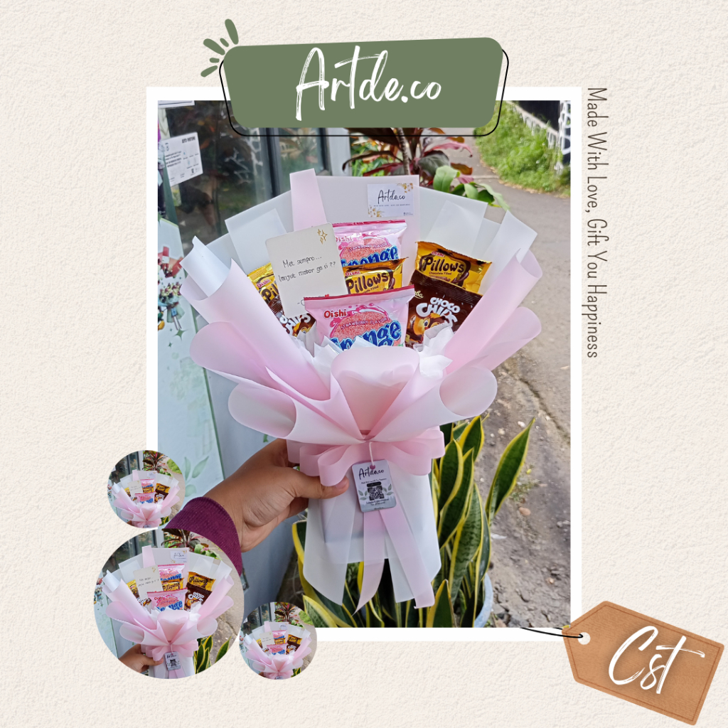 BUKET SNACK PINK - BUKET SNACK MURAH - BUKET SNACK WISUDA