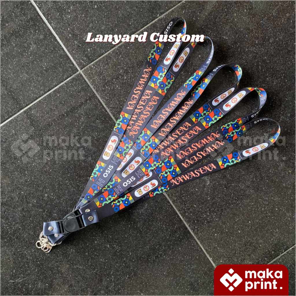 

Lanyard Custom Printing 2 Cm Full Color Print Sublim 2 Sisi - Cetak Tali ID Card Custom - Tali Lanyard Custom - Nametag Custom -