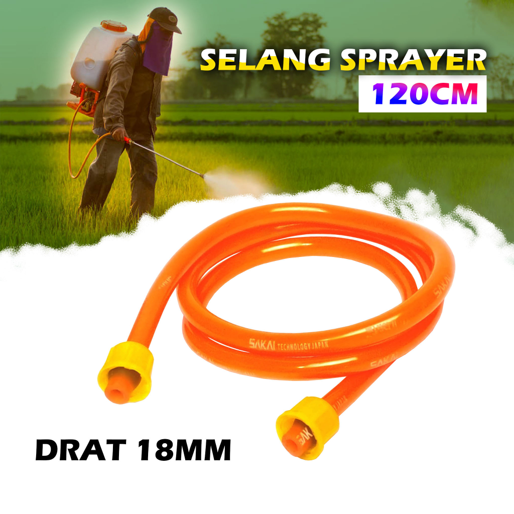IDEKU - Selang Semprotan Hama Tanki Gendong Manual Elektrik 120cm Drat 18mm Selang 12mm - Selang Spr