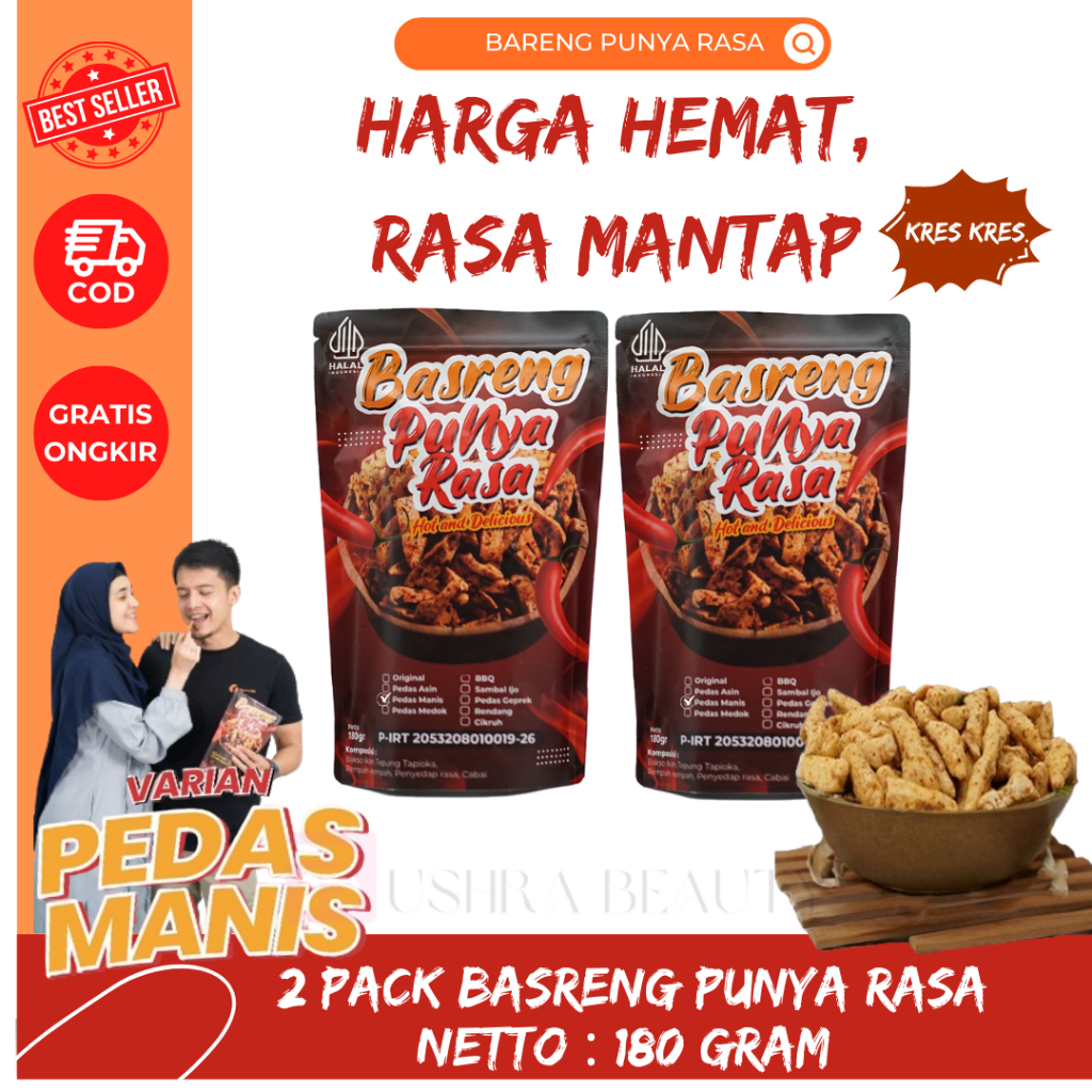 

Basreng Punya Rasa Paket Bundling 2 Paket Cemilan Basreng Pedas Manis Bumbu Melimpah Enak