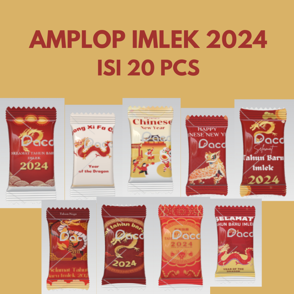 

Amplop Imlek 2024 - Angpau Imlek 2024 - Imlek Tahun Naga Bentuk Permen Termurah