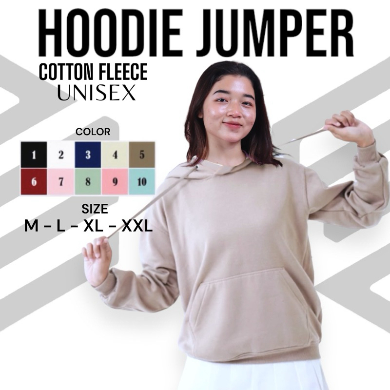 HOODIE JAKET JUMPER POLOS UNISEX BAHAN KATUN/COTTON FLEECE 100% | HOODIE PRIA POLOS | HOODIE OVERSIZ