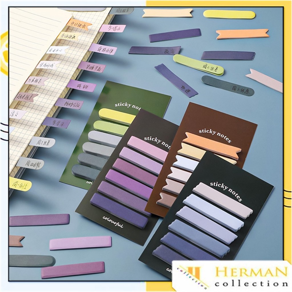 

HC Sticky Note Gradiasi 6in1 Tempelan Kertas Catatan 120 Lembar Kertas Notes Morandi Warna Gradasi Label Indeks Kertas Deco Colourful Diy Jurnal Planner Mini Memo Bookmark Notepad Alat Tulis Kantor Sekolah