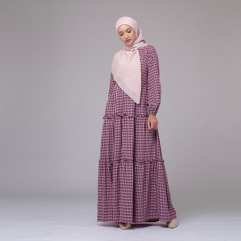 Le Khari Lituayu Gamis Katun Gamis Busui Gamis Homedress Size S - XL-Lituayu Boysenberry