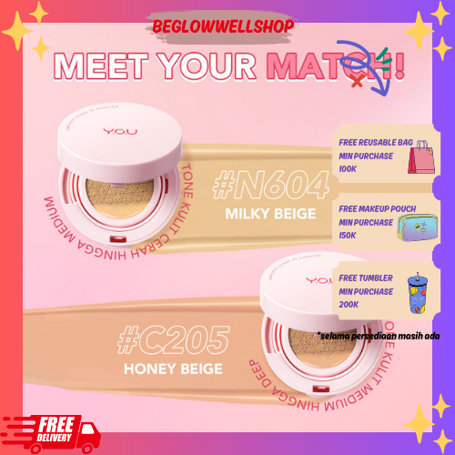 YOU Simplicity Glowy CC Cushion | Bedak Cair | Foundation