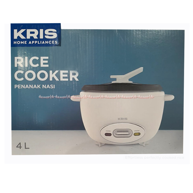 Kris Rice Cooker 4L Alat Penanak Nasi Masak Memasak Nasi Warna Putih Krisbow Krischef  Magic Com Ric