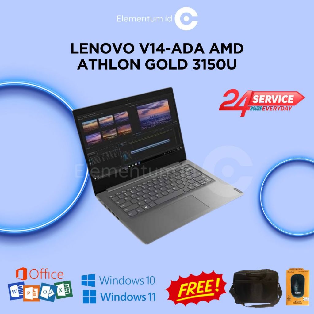 LAPTOP LENOVO V14-ADA AMD ATHLON GOLD 3150U / 4GB 256GB SSD / 14INCH