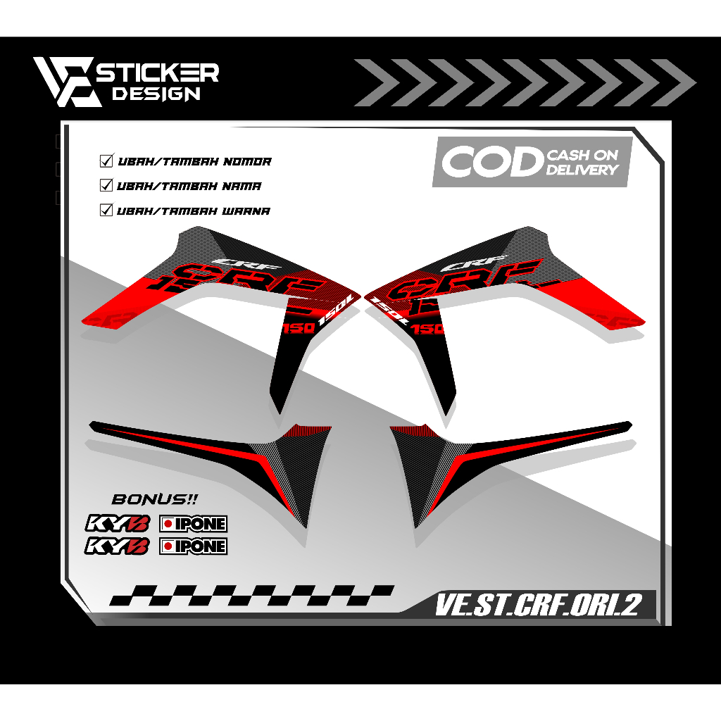 Sticker Striping Crf 150L ORI - Stiker CRF 2022 Setiker CRF 150L Variasi Hologram (VE 01) 01