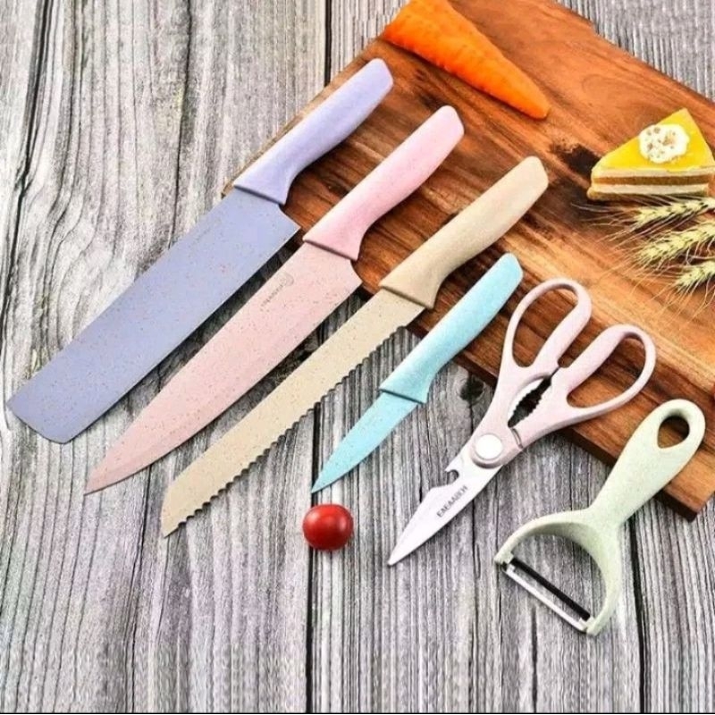 Pisau Dapur Set Isi 6 Pcs Kitchen Knife Set