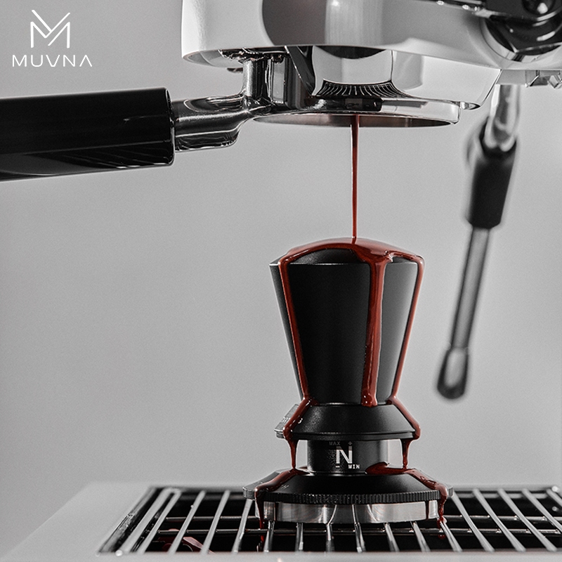 MUVNA Adjustable Horizontal Spring Constant Force Tamper Coffee Tamping Tool Adjustment Height Depth